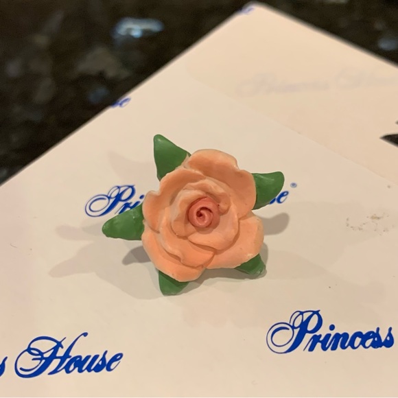 Princess House candle pins peach floral set of 6 item #2521 - Picture 3 of 4